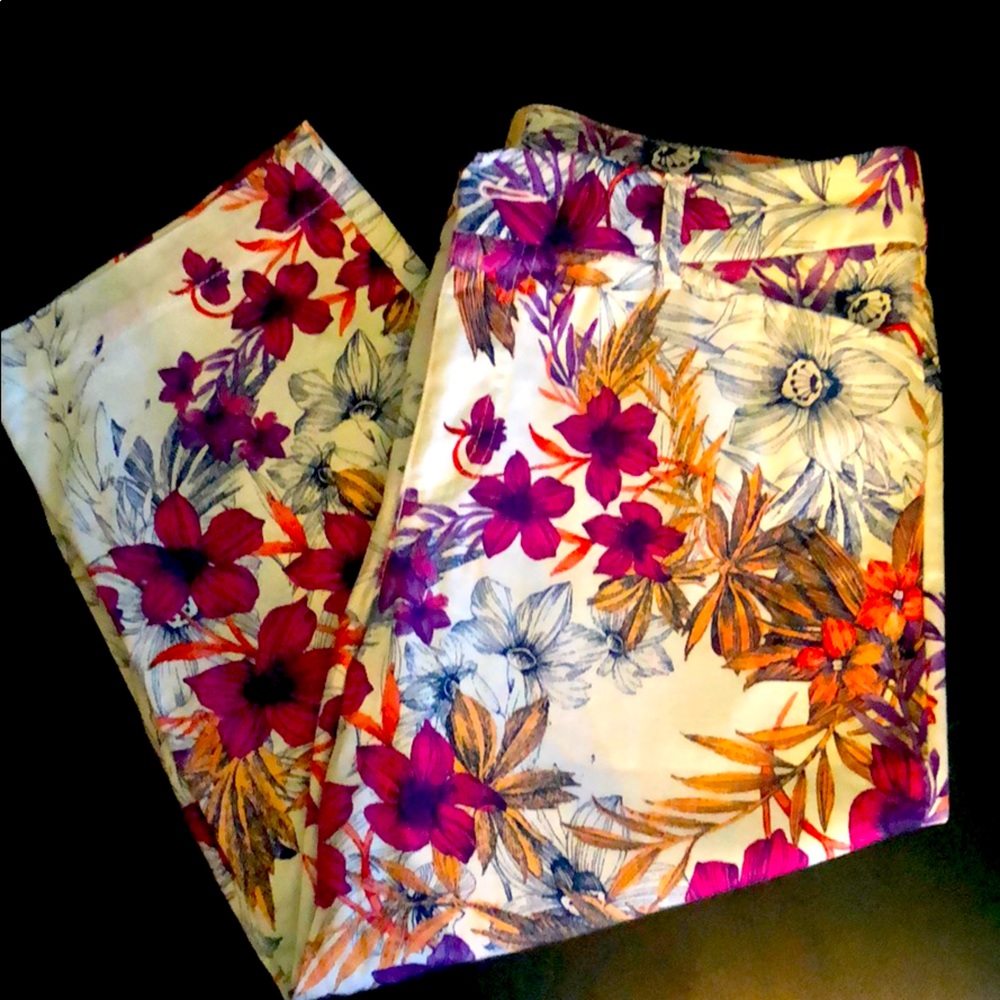 Floral capris crops pants